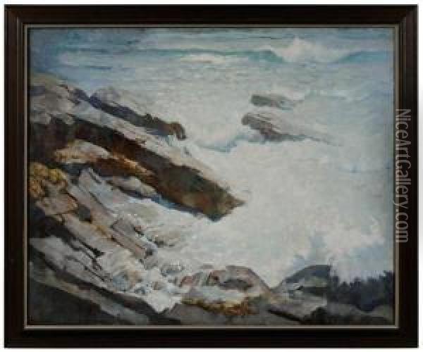 Maine Seascape Oil Painting - Newell Convers Wyeth
