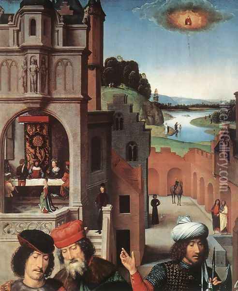 St John Altarpiece (detail-3) 1474-79 Oil Painting - Hans Memling