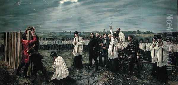 Execution of Hungarian Officers by the Austrians at Arad, Hungary on 6th October 1849, 1893 Oil Painting - Janos Thorma