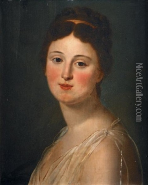 Portrait De Mademoiselle Bourgoin Dans Le Role D'antigone Oil Painting - Louis Marie Sicard