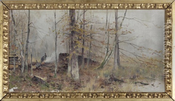 Waldpartie Bei Tussein Oil Painting - Walter Moras