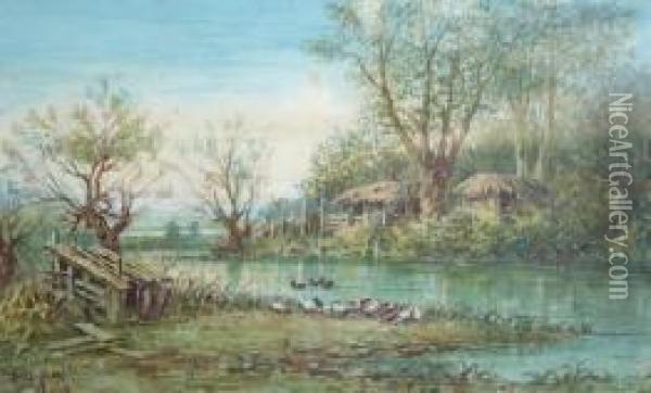 Bord De Riviere Oil Painting - Emile Henry
