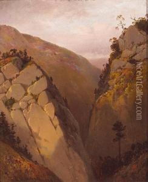 Penetentia Canyon Near Santa Clara,california Oil Painting - Lemuel Maynard Wiles