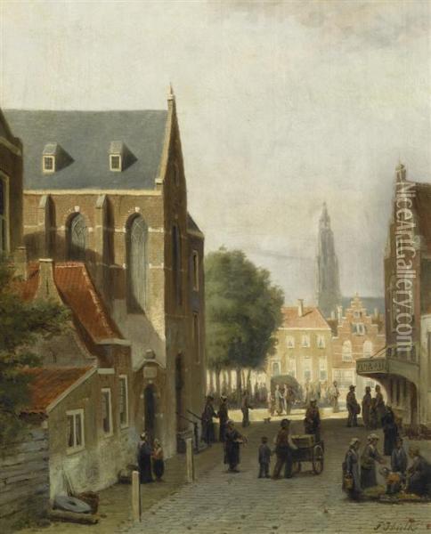 View Of A Town Oil Painting - John Frederick Ii Hulk