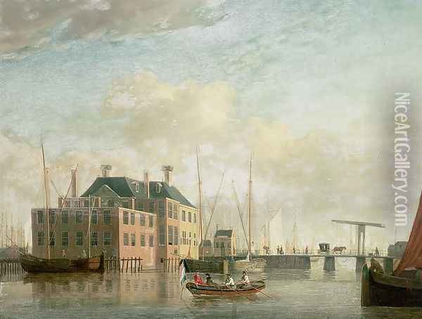 The Customs House, Amsterdam Oil Painting - Jan Ten Compe or Kompe