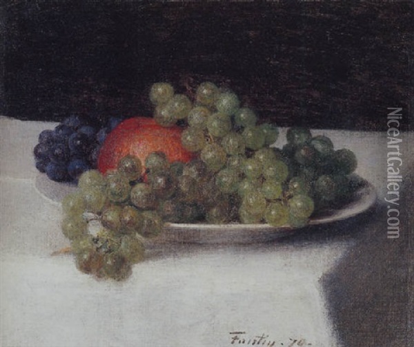 Pommes Et Raisins Oil Painting - Henri Fantin-Latour