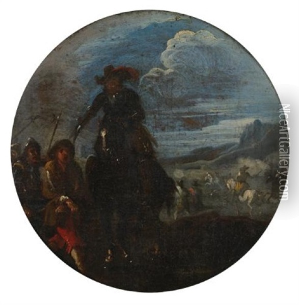 A Cavalier On Horseback Oil Painting - Jacques Courtois