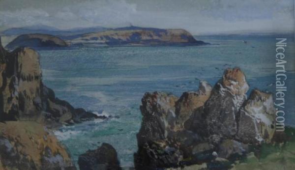 Pembrokeshire, 1869 Signed Oil Painting - James Webb