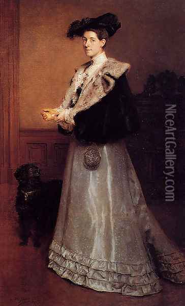 Portrait Of A Lady Oil Painting - Edouard De Jans