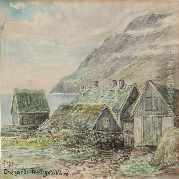 Scene From Videro, Faroe Islands Oil Painting - Flora Heilmann