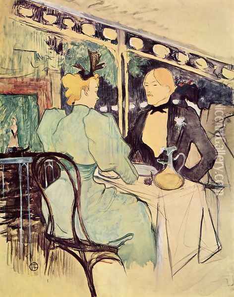Aux Ambassadeurs, Gens Chics Oil Painting - Henri De Toulouse-Lautrec