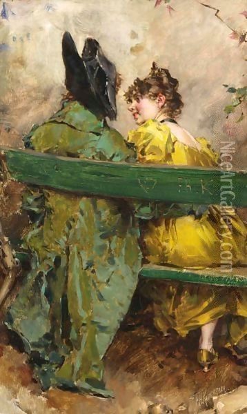 Flirtation 2 Oil Painting - Frederick Hendrik Kaemmerer