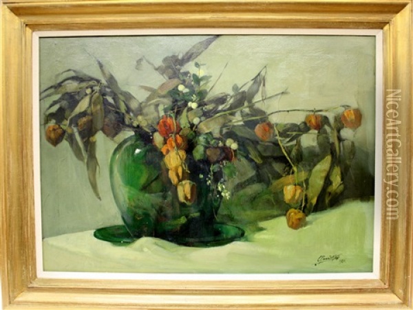 Lampionplant Oil Painting - Adriaan Joh. van' t Hoff
