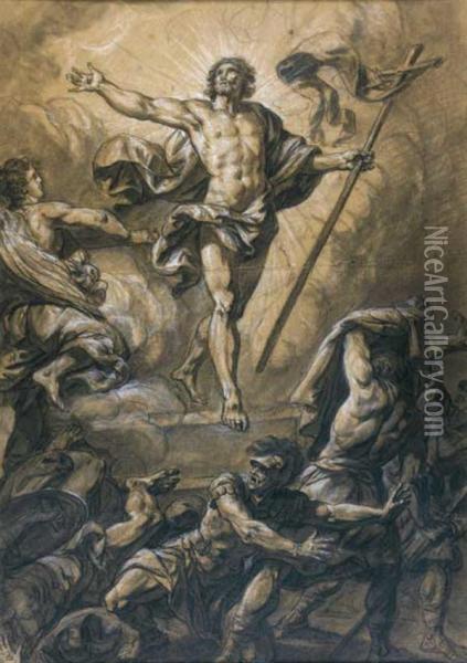 Le Christ Ressuscite Oil Painting - Abel De Pujol
