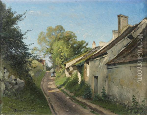 Chemin Creux Le Long D'un Hameau Oil Painting - Louis Alexandre Bouche