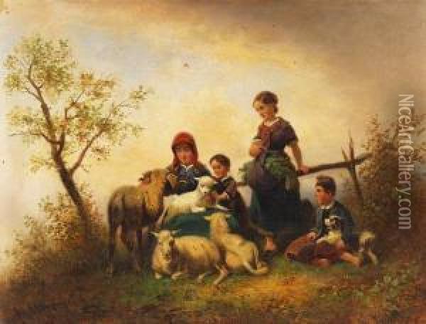 Auf Dem Lande Oil Painting - Wilhelm Alexander Meyerheim