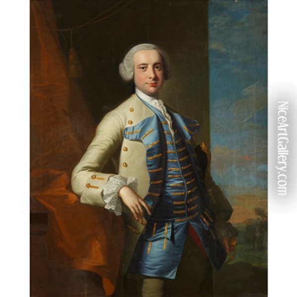 Portrait Of Sir William Temple, Three-quarter Length Oil Painting - Allan Ramsay