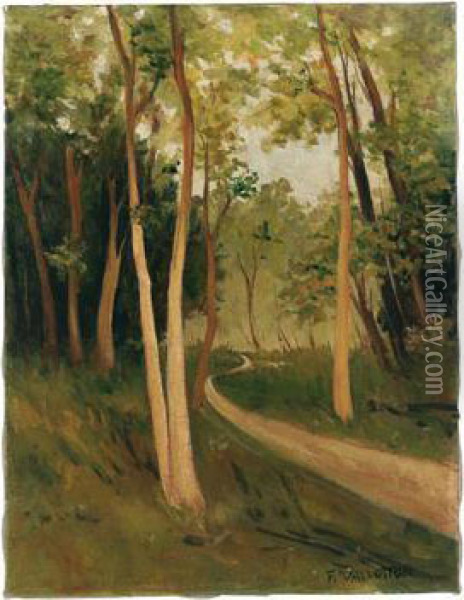 Chemin Au Bois De Boulogne Oil Painting - Felix Edouard Vallotton