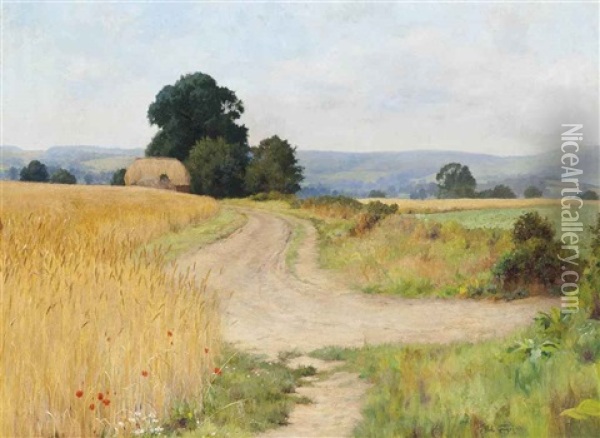 The Cornfield Oil Painting - Paul Camille Guigou