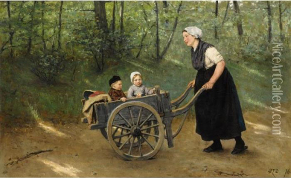 A Joyful Ride Oil Painting - David Adolf Constant Artz