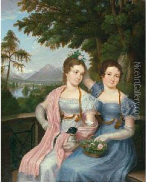 Zwei Schwestern Oil Painting - Franz Joseph Zoll