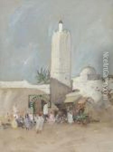 A Mosque, Kairouan Oil Painting - Hercules Brabazon Brabazon