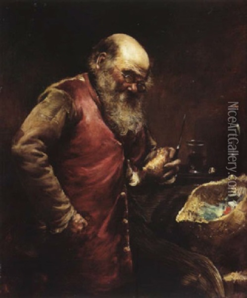 Portrait D'homme Assis Oil Painting - Norbert Goeneutte