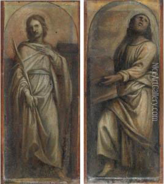Santo Martire E Santo Evangelista Oil Painting - Andrea Del Sarto