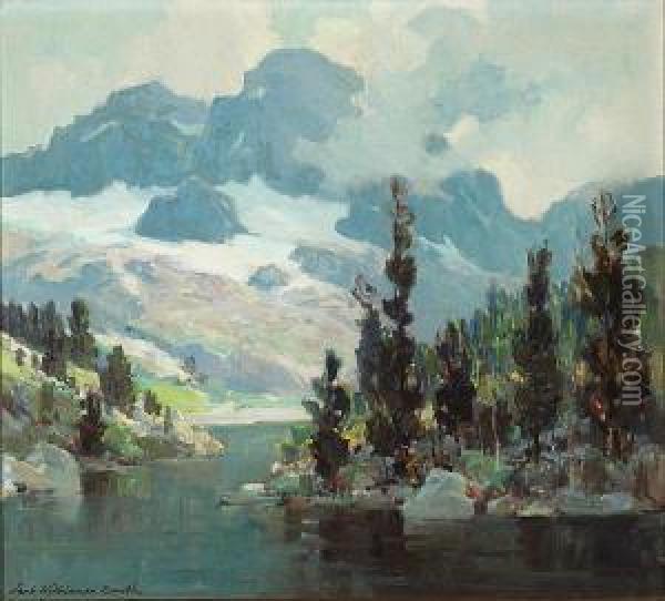 Sierra Lake With Mountains In Thedistance Oil Painting - Jack Wilkinson Smith