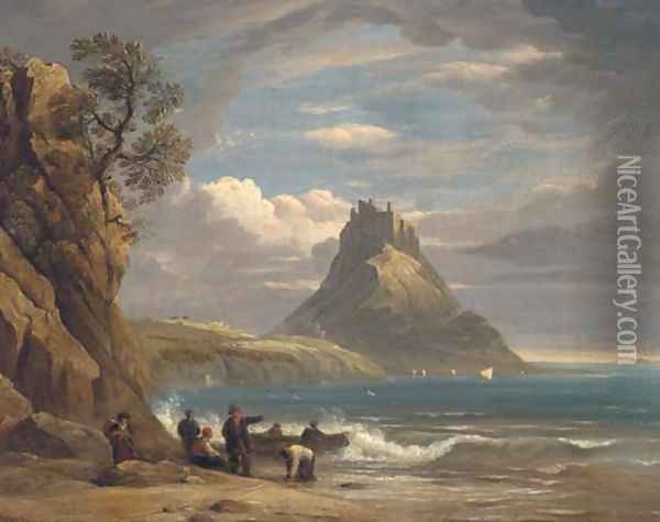 St. Michael's Mount, Cornwall Oil Painting - John Snr Varley