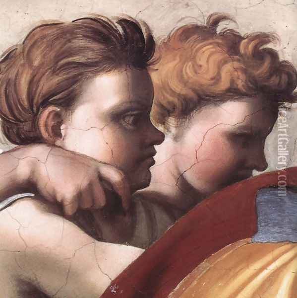 Zechariah (detail-2) 1509 Oil Painting - Michelangelo Buonarroti