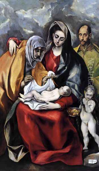 The Holy Family 1586-88 Oil Painting - El Greco (Domenikos Theotokopoulos)