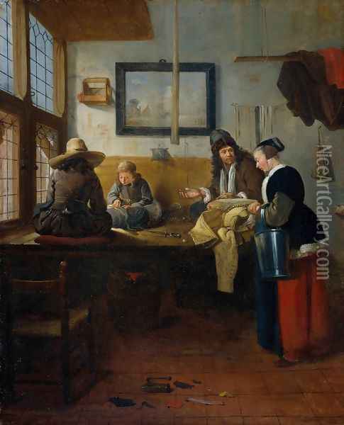 The Tailor's Workshop Oil Painting - Quiringh Gerritsz. van Brekelenkam