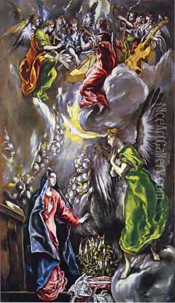 The Annunciation 1590s Oil Painting - El Greco (Domenikos Theotokopoulos)