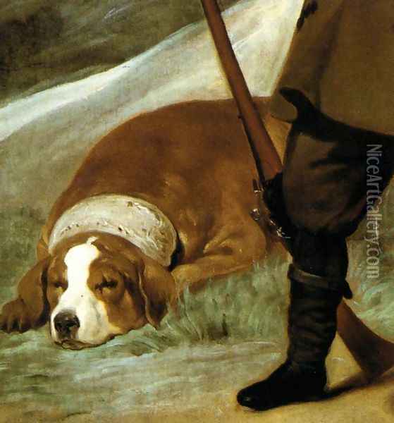 Prince Baltasar Carlos as Hunter (detail) 1635-36 Oil Painting - Diego Rodriguez de Silva y Velazquez
