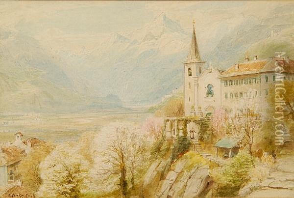 Entrance To The St.gothard Pass From Bellinzona Oil Painting - Ebenezer Wake Cook