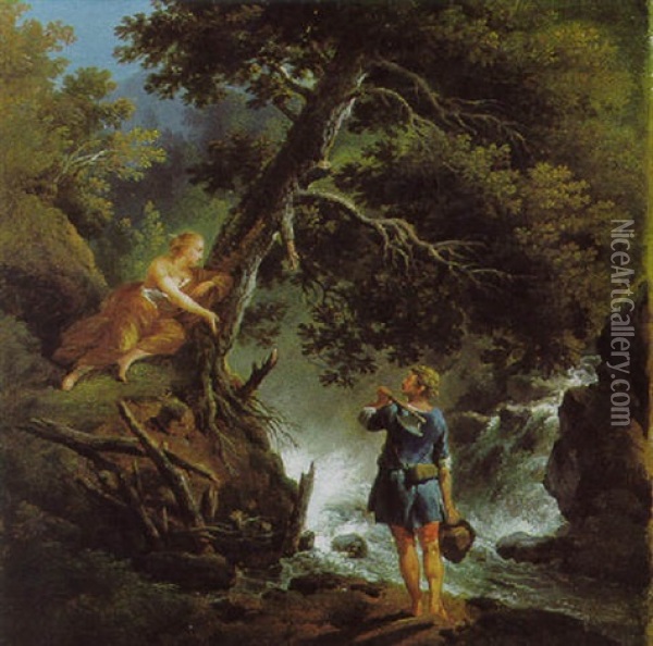 Begegnung Im Walde Oil Painting - Francesco Giuseppe Casanova