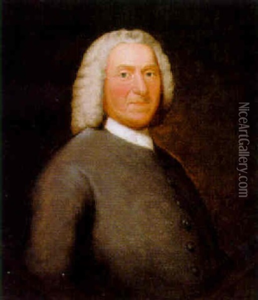 Portrait Of A Gentleman (thomas Bardwell?) Oil Painting - John Theodore Heins