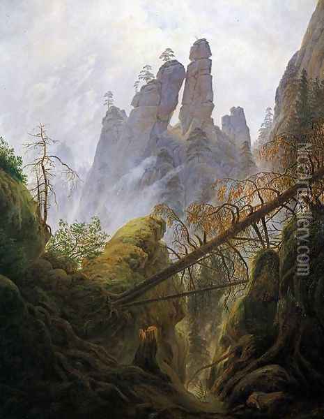 Rocky Ravine 1822-23 Oil Painting - Caspar David Friedrich