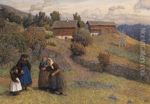 Drei Generationen Oil Painting - Gustav Jahn