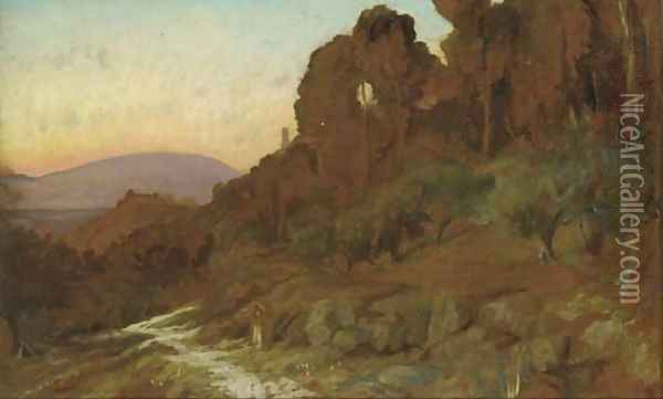 On the slopes of Subasio, near Carceri Oil Painting - Sir William Blake Richmond