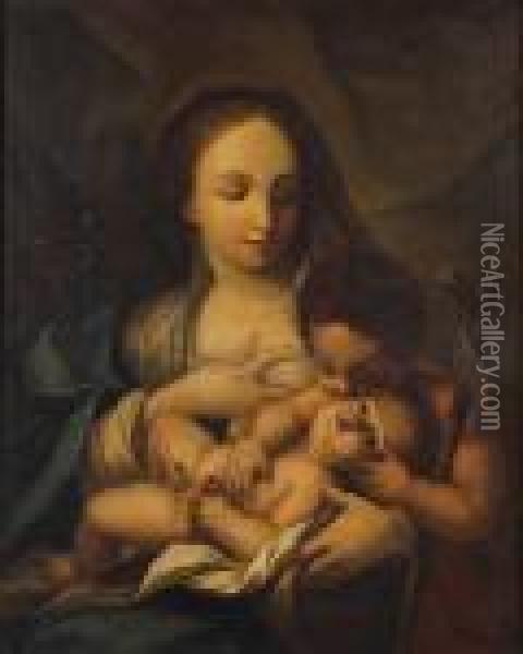 The Madonna And Child With The Infant Saint John The Baptist Oil Painting - Carlo Cignani