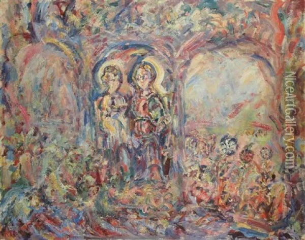 Vierge A L'enfant Oil Painting - Paul Kron