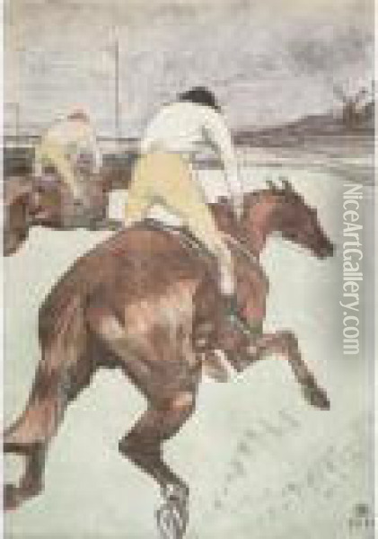 Le Jockey Oil Painting - Henri De Toulouse-Lautrec