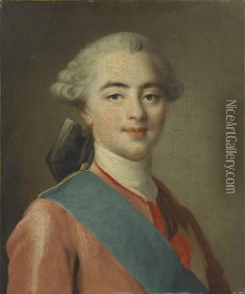 Portait De Louis Stanislas-xavier De France, Comte De Provence Et Futur Louis Xviii (1755-1824) Oil Painting - Francois Hubert Drouais