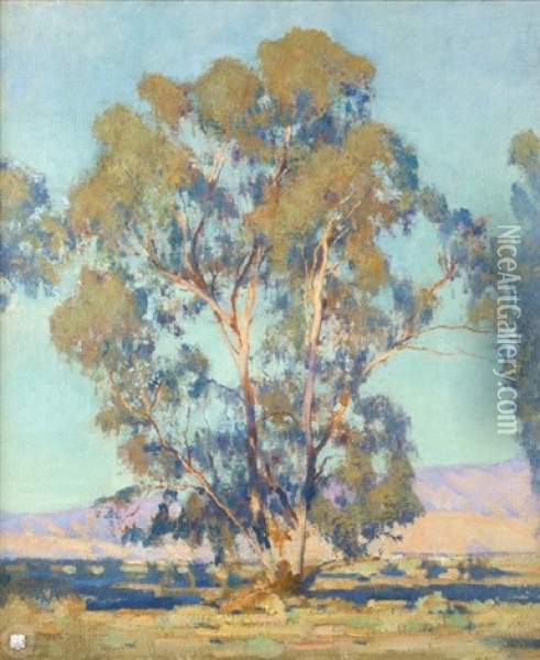 Eucalyptus Tree In A Landscape Oil Painting - Alson Skinner Clark