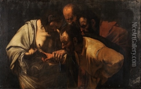 La Incredulidad De Santo Tomas Oil Painting -  Caravaggio