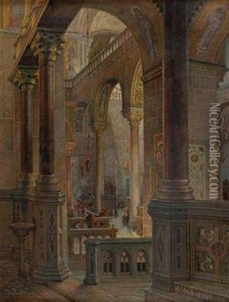 Kircheninneres Oil Painting - Maximilien Albert Hauschild