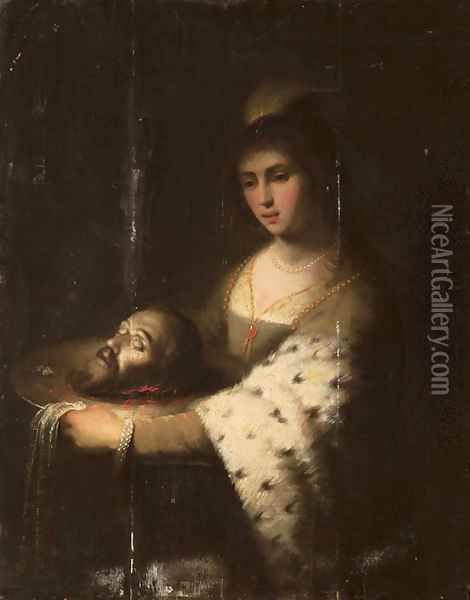 Salome with the head of Saint John the Baptist Oil Painting - German School