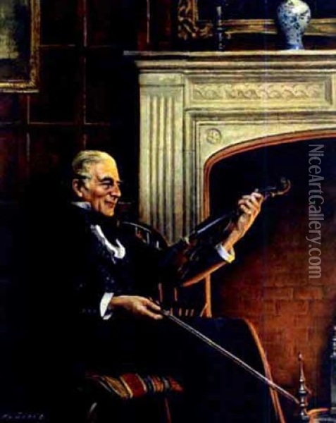 The Fiddler Oil Painting - Alfred Lyndon Grace